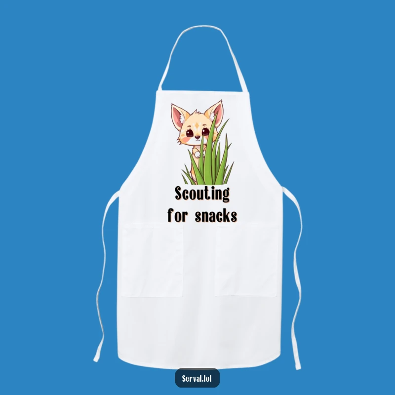 Funny Kawaii Serval Peeking Apron - Cute Kitchen Fun Accessory