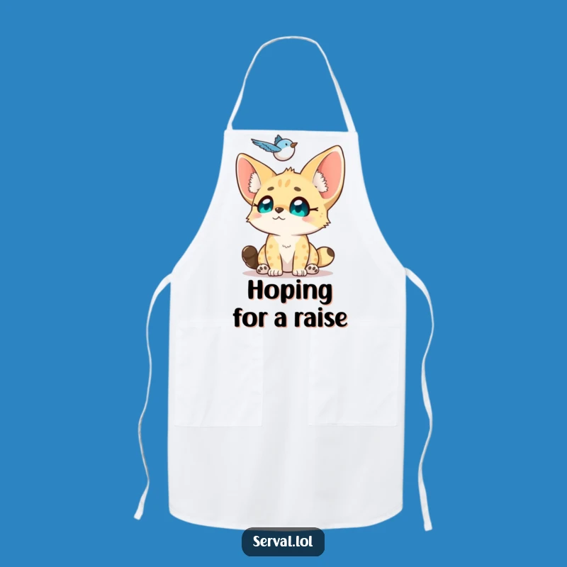 Funny Serval Bird Watching Apron: Cook with Sweet Admiration