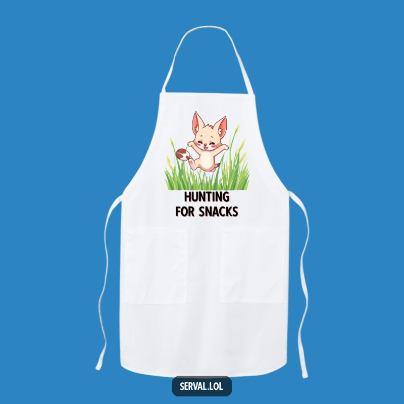 Funny Serval Leaping Apron: Cook With Wild Playfulness