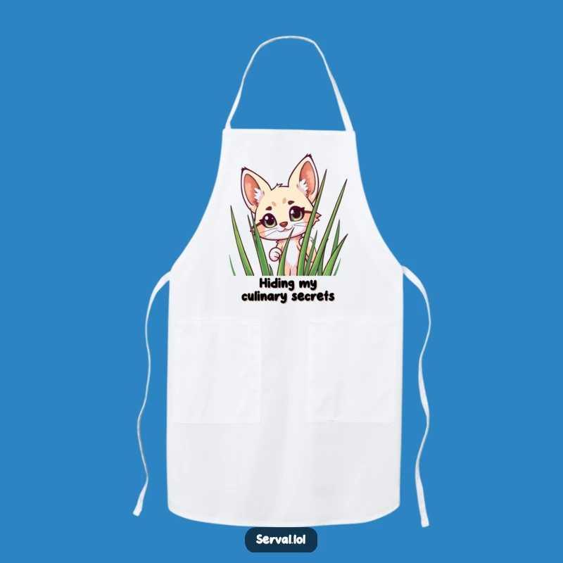 Funny Serval Peeking Apron: Cook Up Laughs in the Kitchen!