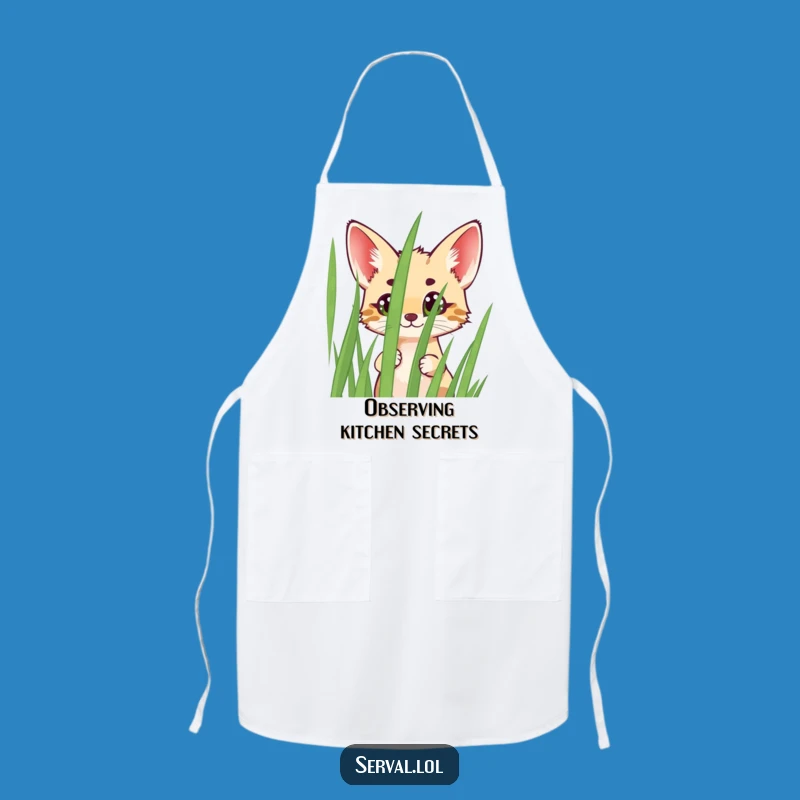 Funny Serval Peeking Apron: Kitchen Wild Cat Wear for Aspiring Chefs, Funny Gift