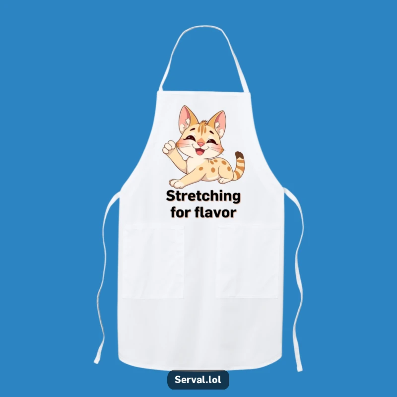 Funny Serval Stretch Apron: Relaxed Cooking Fun