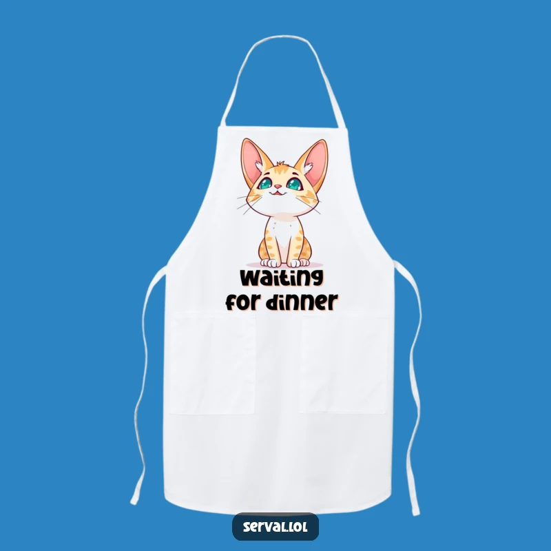 Funny Serval Sky Apron: Hopeful Baker's Gift for a Dreamy Kitchen