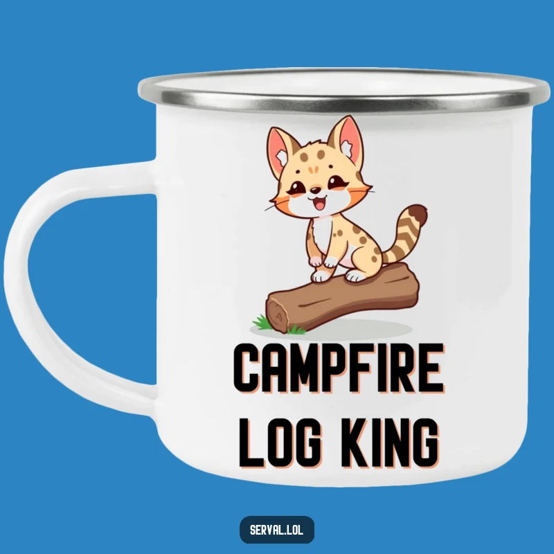 Funny Serval Balancing Camping Mug: Outdoor Proud Wild Cat Drinkware, Great Funny Gift