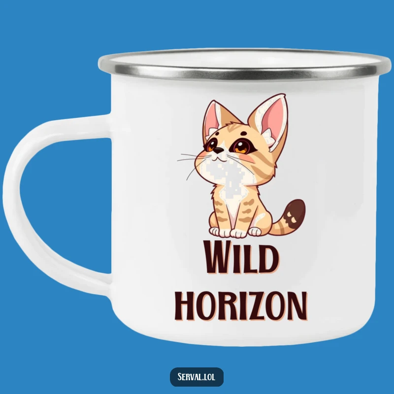 Funny Serval Wonder Camping Mug: Durable Cat Expression Cup, Perfect Trail Funny Gift