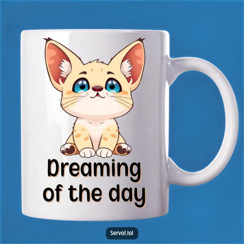 Funny Serval Sky Gazer Mug: Bright Eyes Wonder for Coffee Lovers