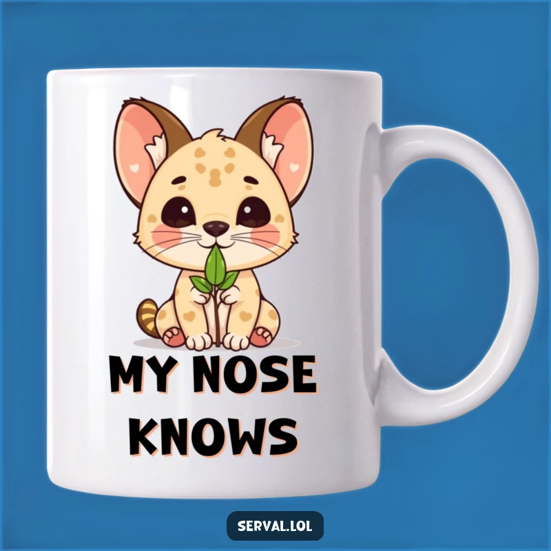 Funny Kawaii Serval Leaf Balance Mug - Adorable Animal Gift