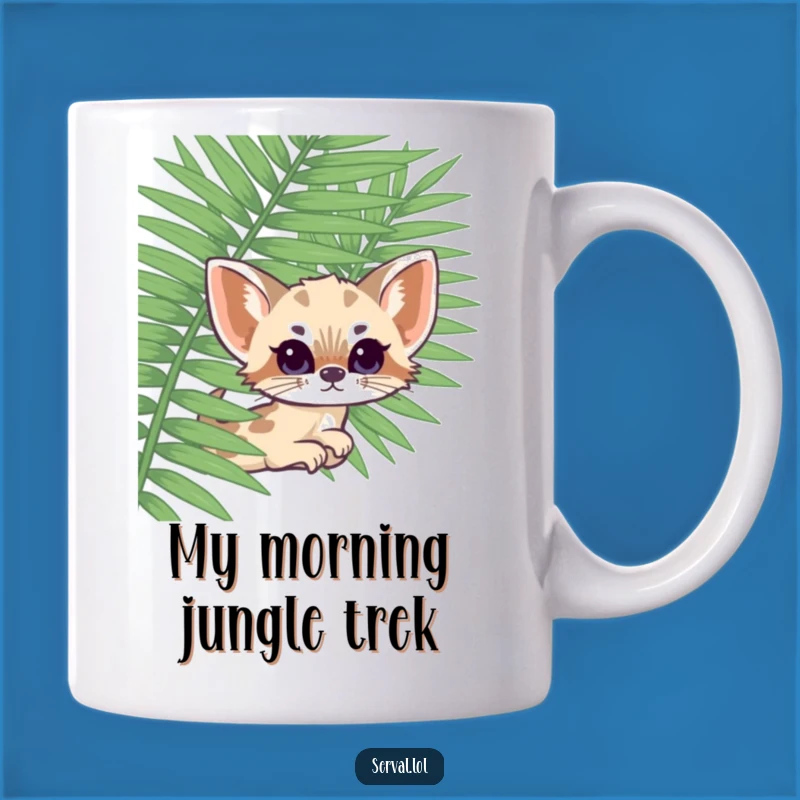 Funny Kawaii Serval Fern Peek Mug: A Hilarious and Cute Gift for Cat Lovers