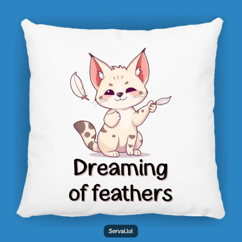 Funny Serval Feather Pillow: Cozy & Hilarious Decor Accent
