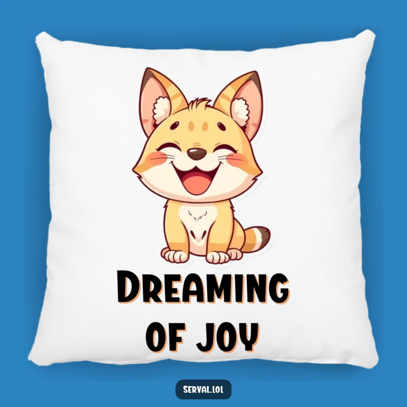 Funny Kawaii Serval Grin Pillow - Comfy & Cheerful Decor