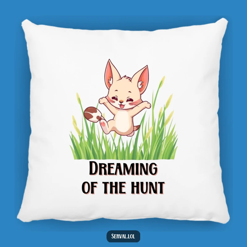 Funny Serval Leaping Pillow: Cozy Comfort With a Playful Wild Cat