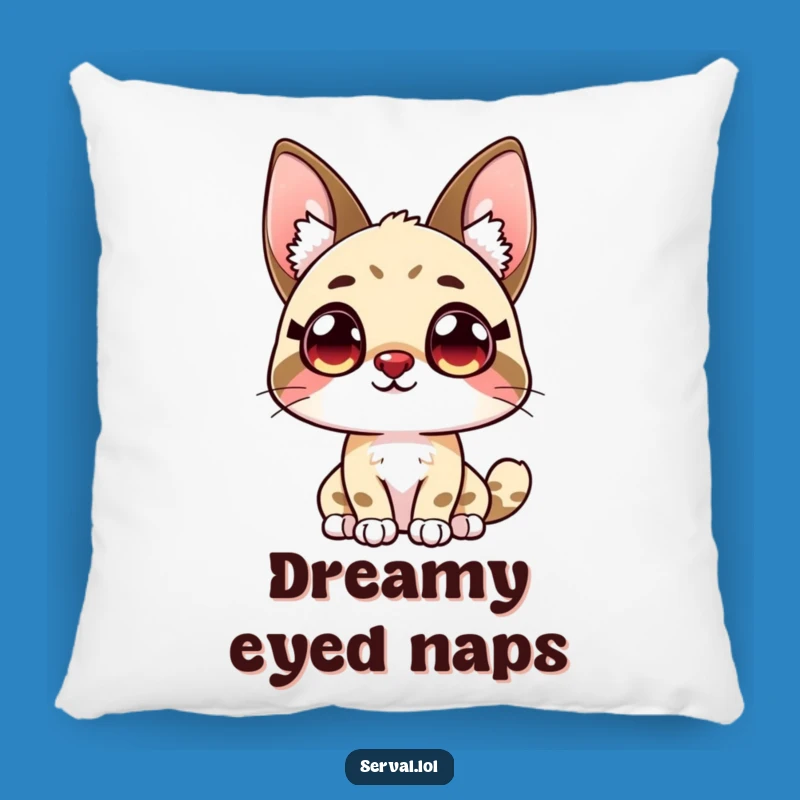 Funny Serval Pillow: Curious Eyes Cushion, Perfect Cozy Humorous Gift