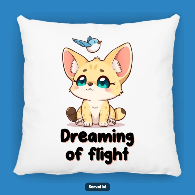 Funny Serval Bird Watching Pillow: Cozy Comfort with Sweet Charm
