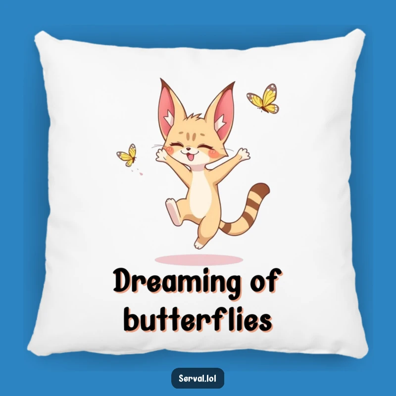 Funny Serval Butterfly Pillow: Cozy Up With Kawaii Cuteness and Comfort