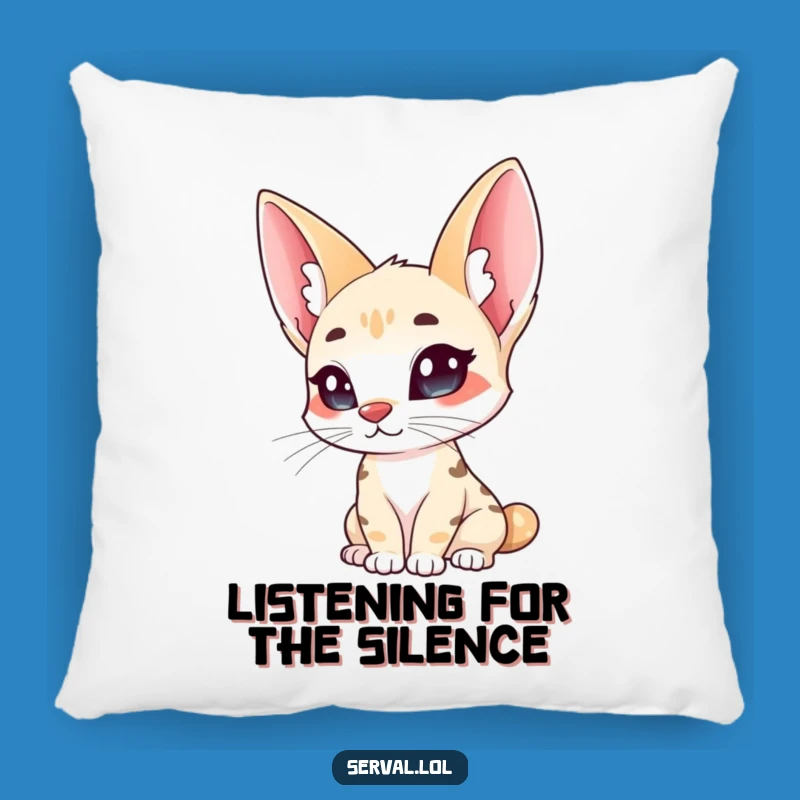 Funny Serval Ears Pillow: Snuggle with a Curious Cat, Comfy Funny Gift