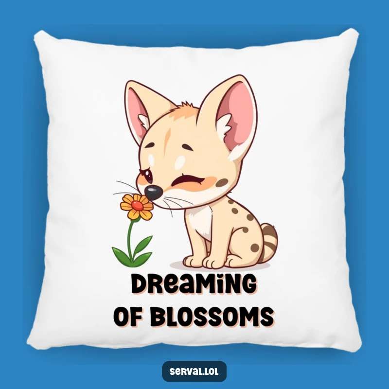 Funny Serval Flower Sniffing Pillow: Cozy Comfort with Nature's Charm