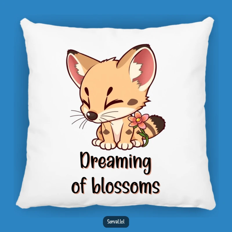 Funny Serval Flower Sniffing Pillow: Soft Curious Cat Cushion, Adorable Funny Gift