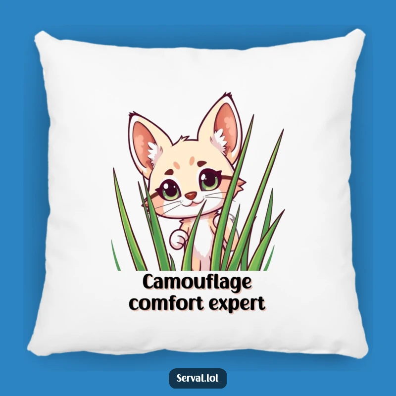 Funny Serval Peeking Pillow: Cute & Comfy Wild Cat Accent