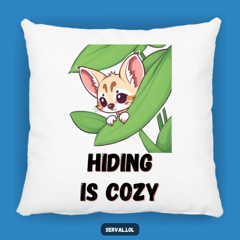 Funny Serval Pillow - Soft Peeking Surprise, Comfy Humorous Decor