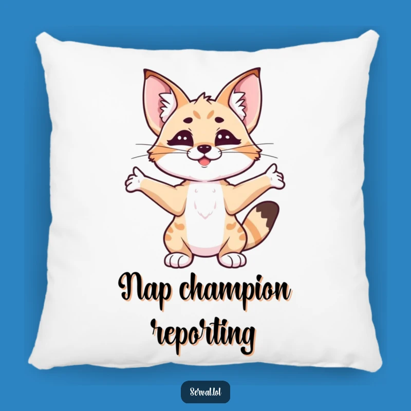 Funny Serval Stretching Pillow: Snuggle Up with This Hilarious Cat Comfort, Funny Gift