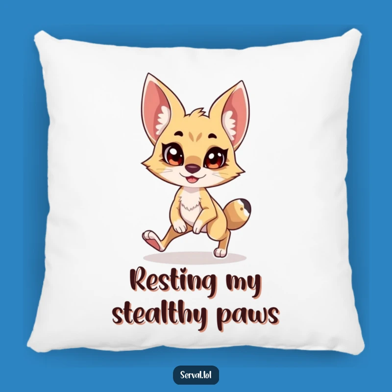 Funny Serval Tiptoe Pillow: Cozy Comical Stealthy Cat Cushion, Plush Humorous Gift