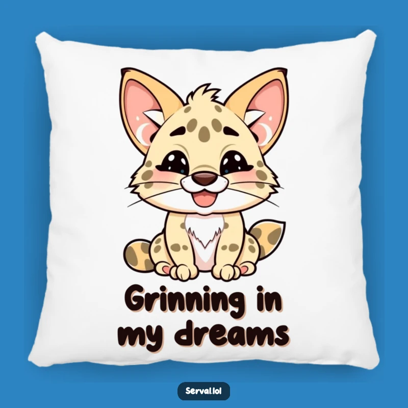 Funny Kawaii Serval Pillow: Cuddle Up with a Grinning Friend