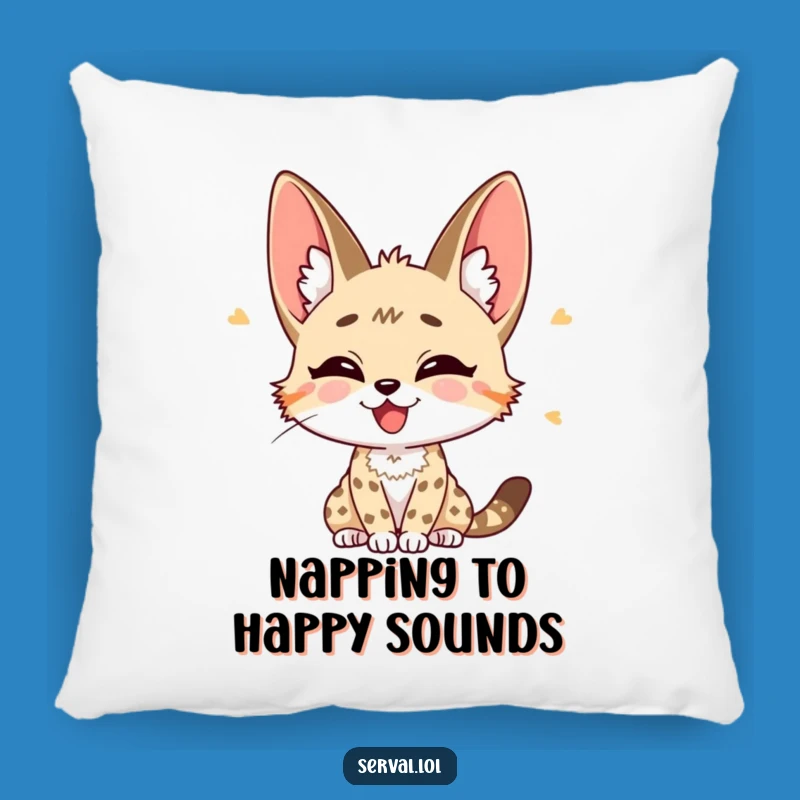 Funny Serval Listening Pillow: Cozy Perked Ears Cat Cushion, Joyful Comfort Gift