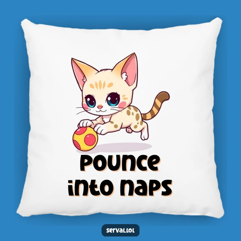 Funny Serval Pounce Pillow: Agile Character Cushion for Playful Comfort Gift