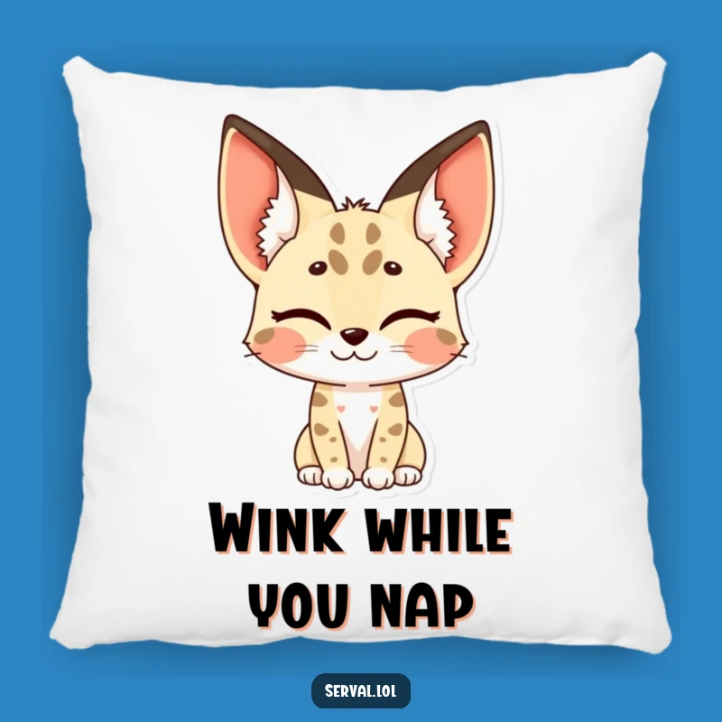 Funny Serval Pillow - Soft Winking Charm, Comfy Humorous Decor