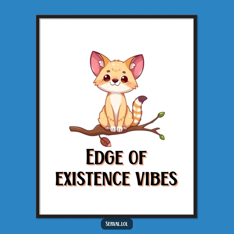 Funny Serval Balance Digital Art: Hilarious Instant Download Gift