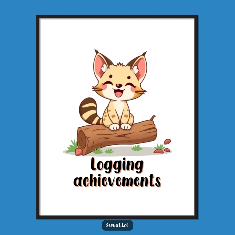 Funny Serval Balancing Digital Art: Instant Pride for Your Walls