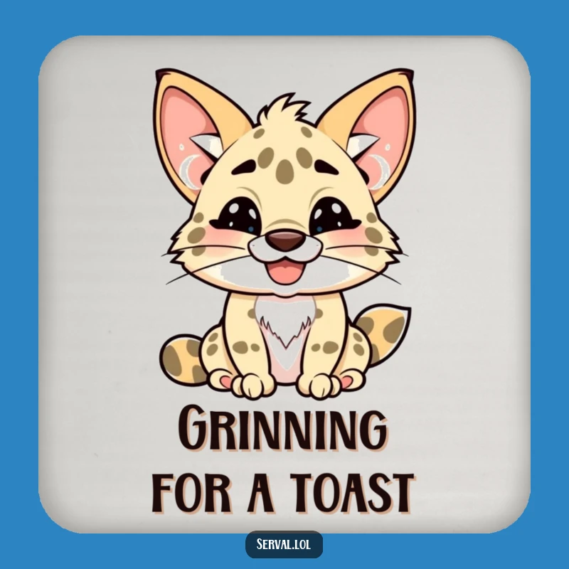 Funny Kawaii Serval Coaster: Protect Surfaces with a Grin