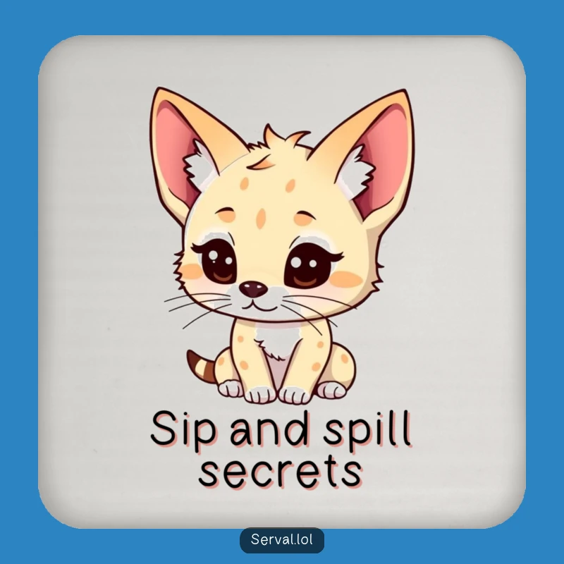 Funny Kawaii Serval Coaster: Protect Surfaces with a Listener