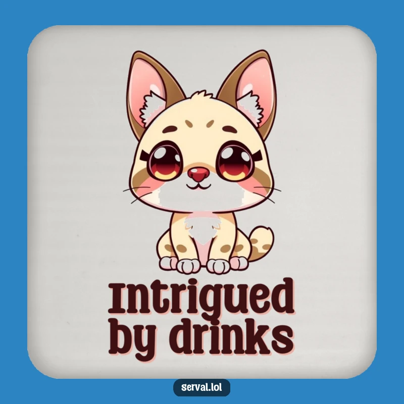 Funny Serval Coaster: Curious Eyes, Protect Surfaces with Humorous Style Gift