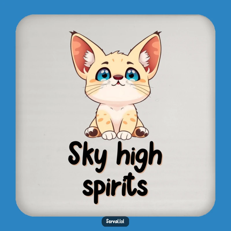 Funny Serval Sky Gazer Coaster: Protect Surfaces with Whimsical Wonder