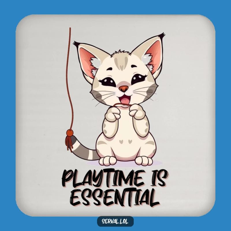 Funny Serval String Drink Coaster: Protect Surfaces With A Wild Cat’s Hilarious Play Fun