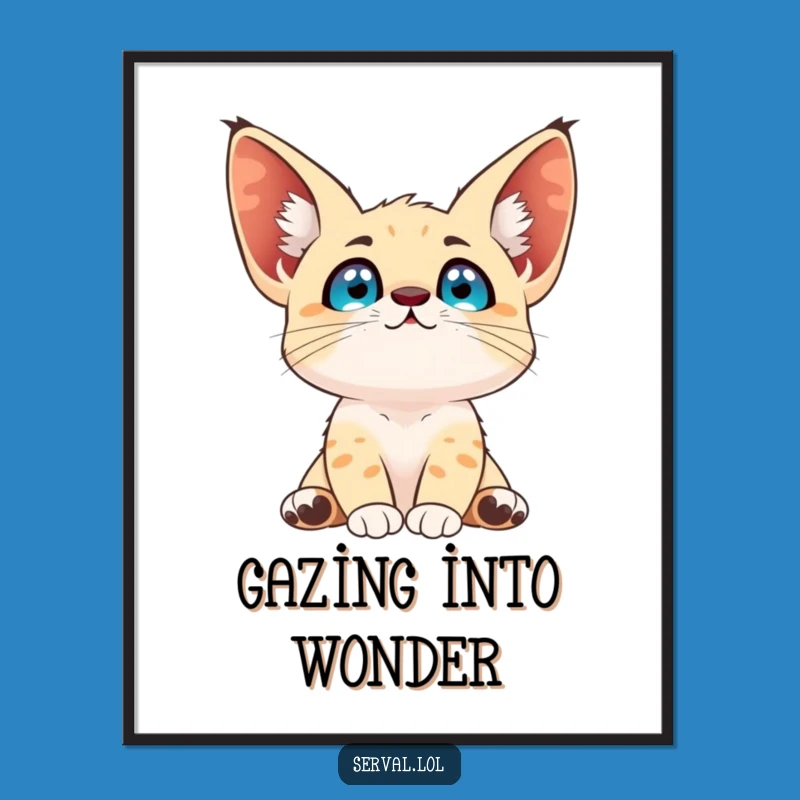 Funny Serval Sky Gazer Poster: Bright Eyes Art for Dreamers