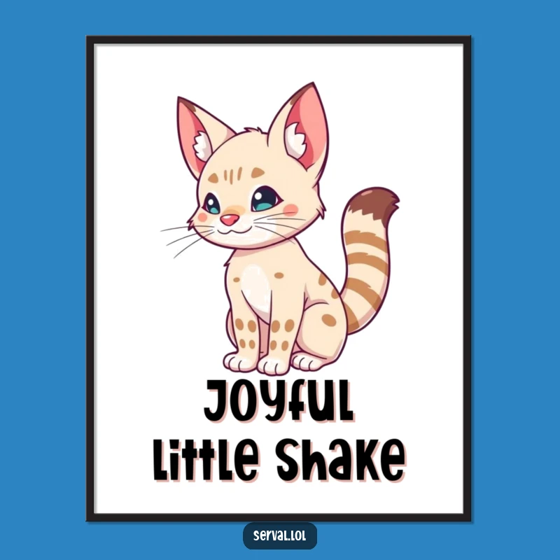 Funny Serval Tail Wiggle Poster - Hilarious Cat Art Print!