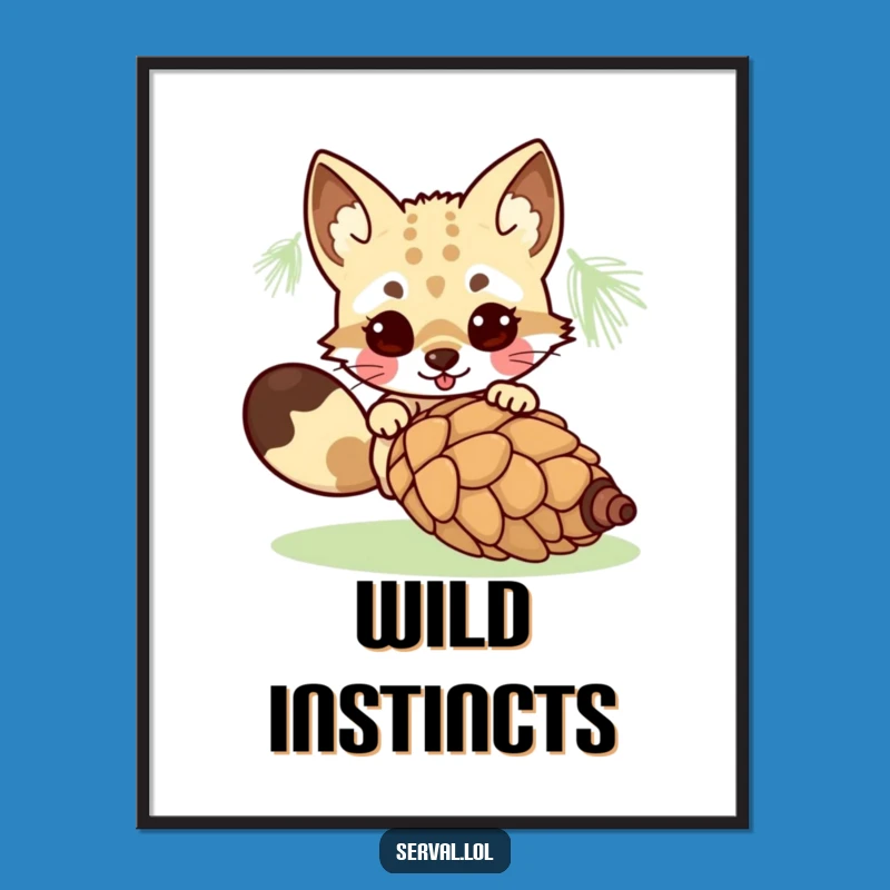 Funny Serval Pouncing Poster: Bring Hilarious Wild Energy to Your Walls