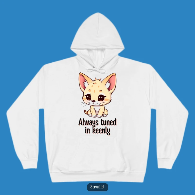 Cozy Funny Kawaii Serval Hoodie: The Perfect Gift for Keen Listeners