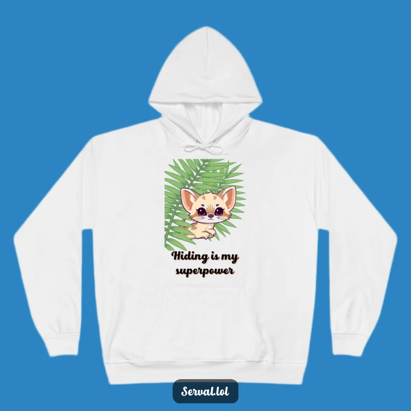 Cozy Funny Kawaii Serval Fern Peek Hoodie: Your Go-To for Warmth and Laughter