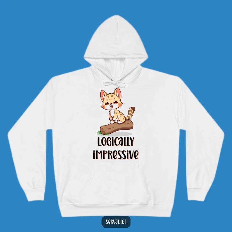 Cozy Funny Serval Balancing Hoodie: Warm Proud Wild Cat Wearable, Great Funny Gift