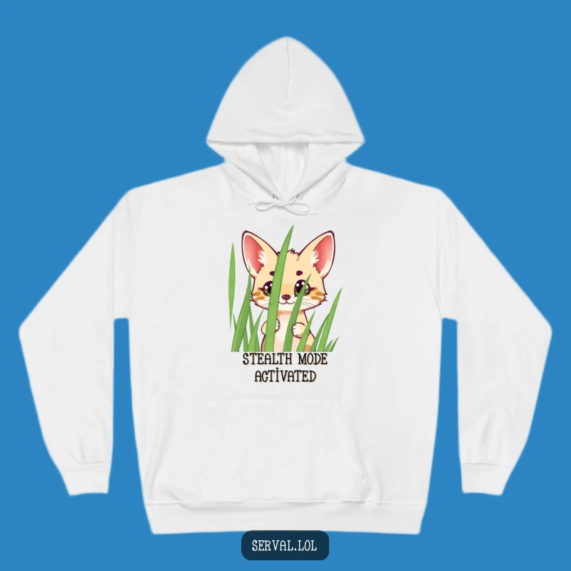Cozy Funny Serval Peeking Hoodie: Warm Wild Cat Wearable, Great Funny Gift