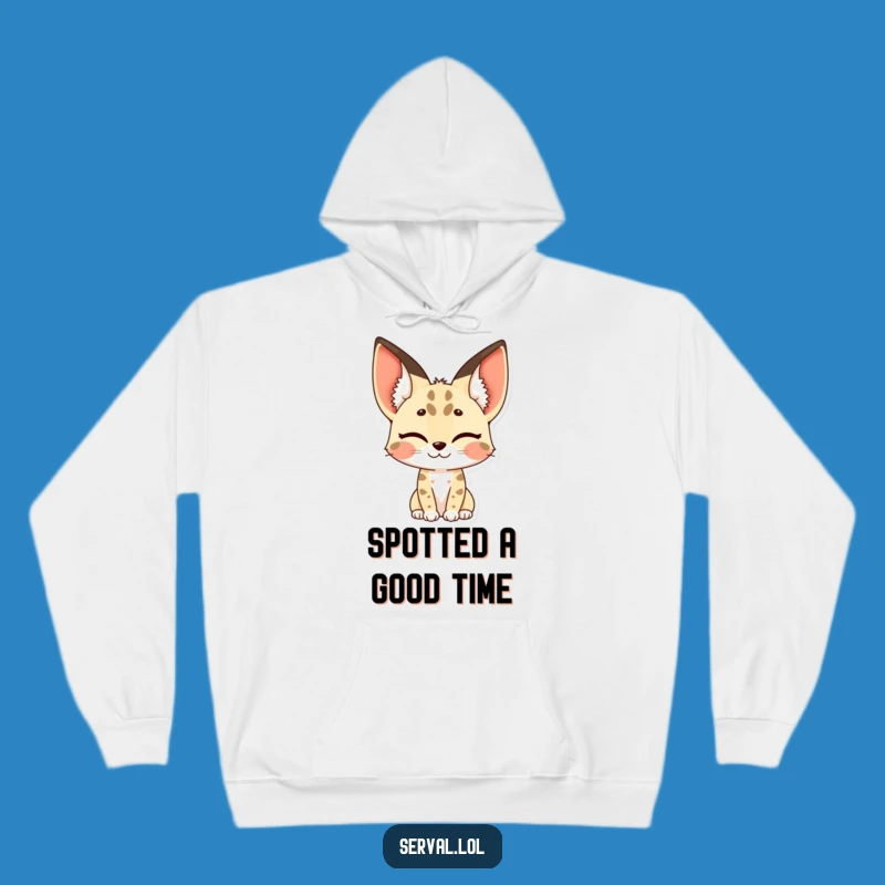 Funny Serval Hoodie - Cozy Winking Surprise, Warm and Humorous Gift