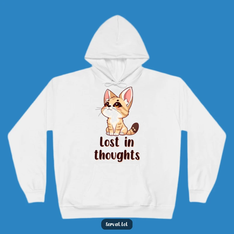 Funny Serval Wonder Hoodie: Cozy Cat Expression Sweatshirt, Best Funny Gift for Comfort