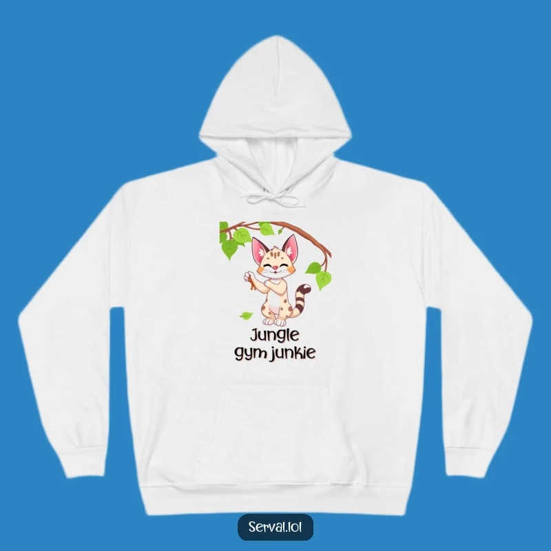 Funny Serval Hoodie - Cozy Playful Batting, Warm and Humorous Gift