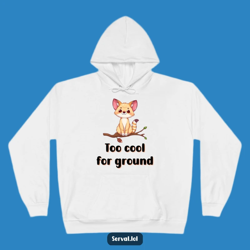 Funny Serval Balancing Hoodie: Cozy & Hilarious Gift for Wild Animal Fans
