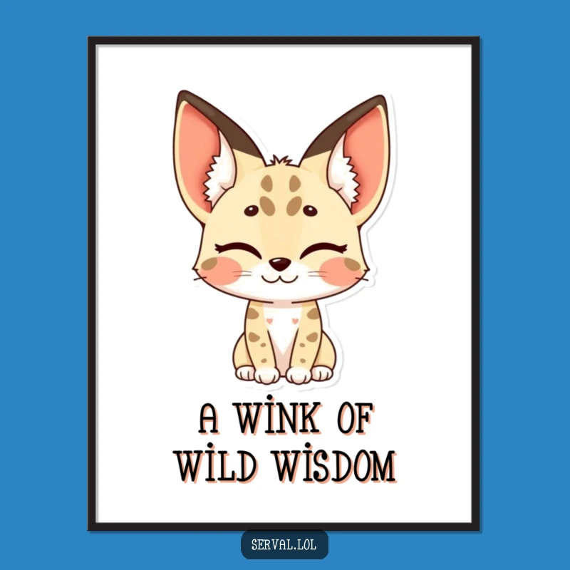 Serval Wall Art: Wink & Spotted Ears - Funny Free Printable Decor