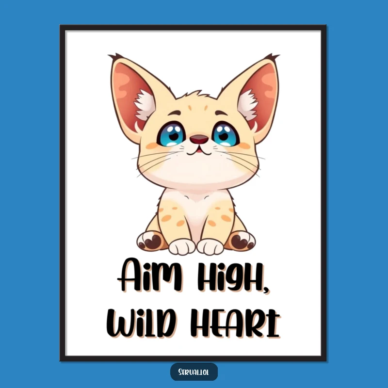 Funny Free Printable Wall Art: Dreaming Serval, Downloadable Art Gift