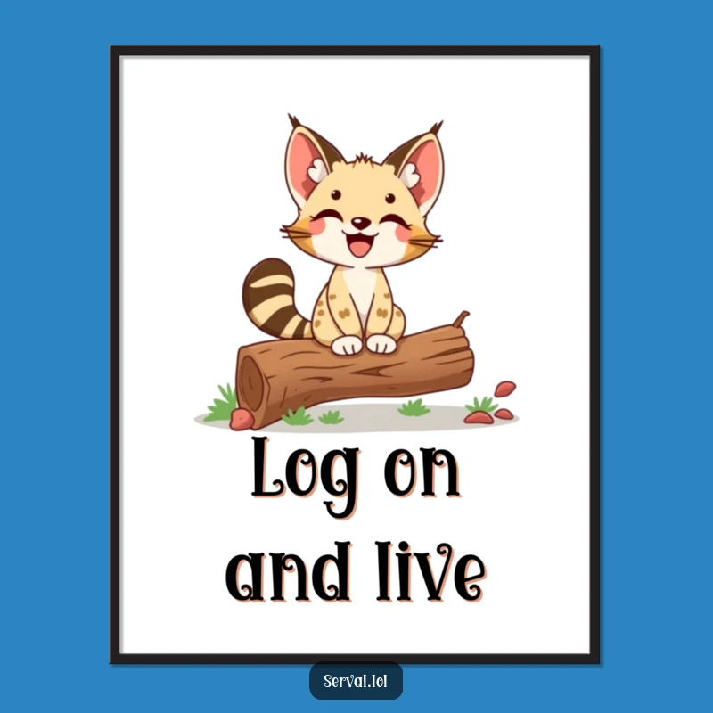 Free Printable Wall Art: Proud Serval Balancing, Inspiring Downloadable Art for Ambitious Souls